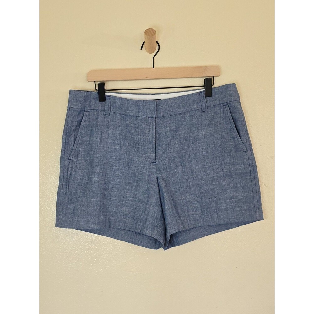 J.Crew Blue Chambray Shorts Womens Size 12 NWT 100% Cotton Casual Summer - Picture 3 of 11